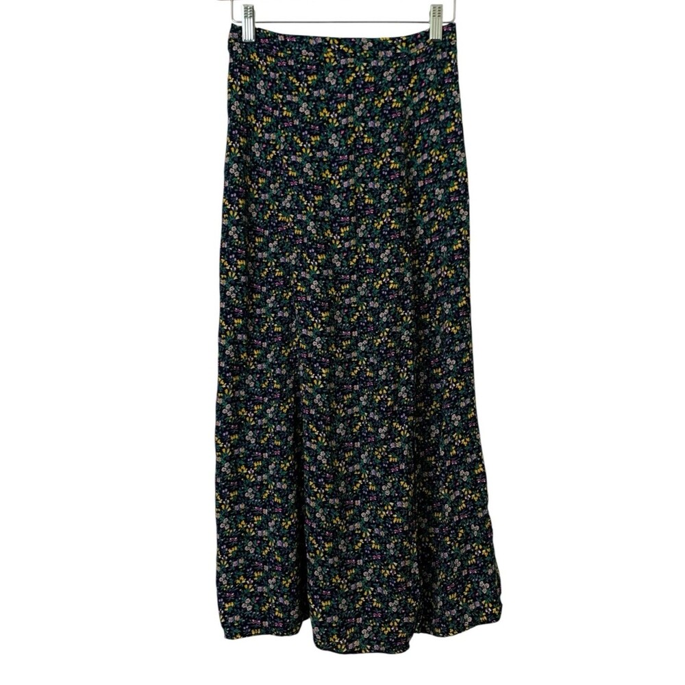 Philosophy by Republic Ditsy Floral Midi Skirt Size XS Front Slit